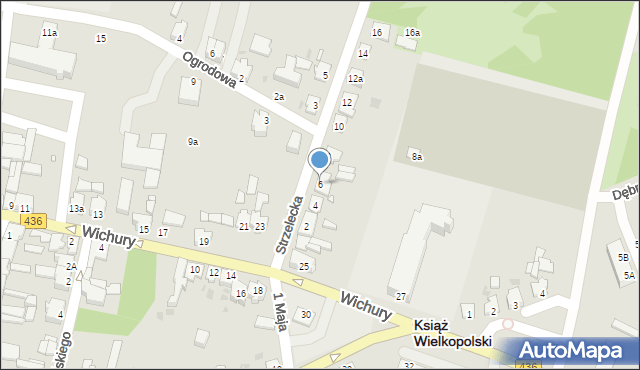 Książ Wielkopolski, Strzelecka, 6, mapa Książ Wielkopolski