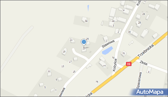 Księginice, Stawowa, 23, mapa Księginice