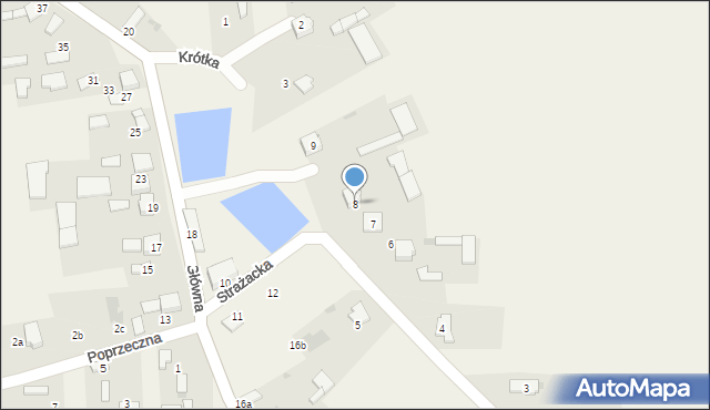 Kuchary, Strażacka, 8, mapa Kuchary