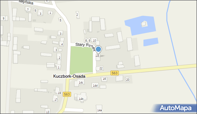 Kuczbork-Osada, Stary Rynek, 13/14, mapa Kuczbork-Osada