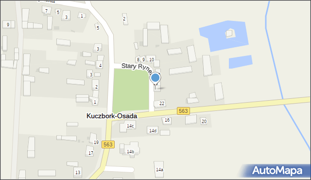 Kuczbork-Osada, Stary Rynek, 14, mapa Kuczbork-Osada