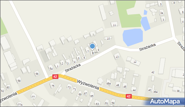 Ładzice, Strażacka, 8, mapa Ładzice