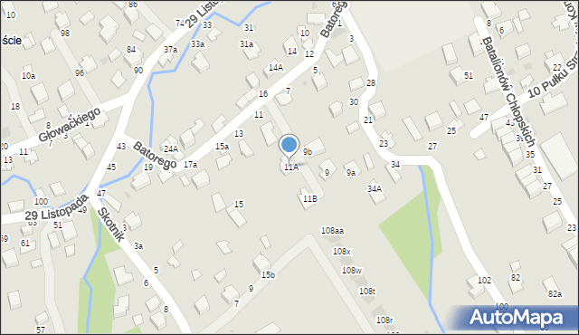 Łańcut, Stefana Batorego, 11A, mapa Łańcut