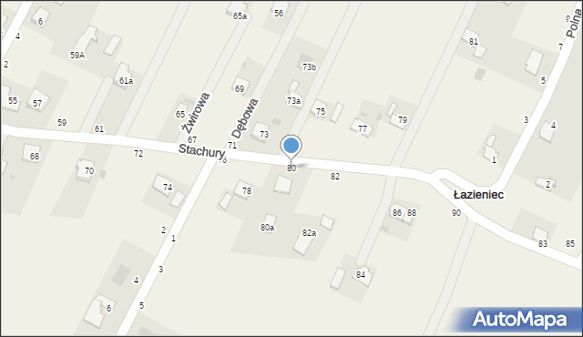 Łazieniec, Stachury Edwarda, 80, mapa Łazieniec