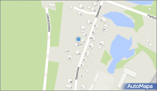Łazy, Stawowa, 11, mapa Łazy