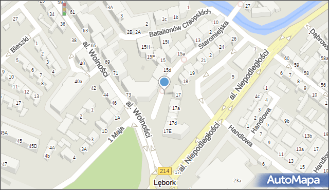 Lębork, Staromiejska, 16a, mapa Lębork