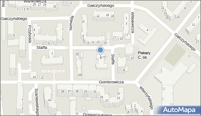 Legnica, Staffa Leopolda, 6, mapa Legnicy