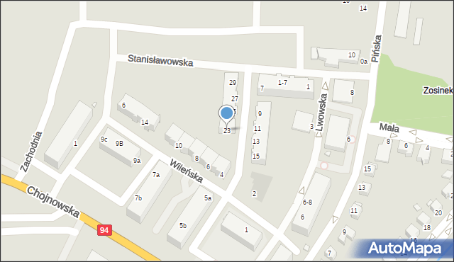 Legnica, Stanisławowska, 23, mapa Legnicy