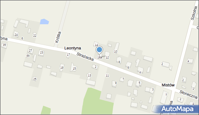 Leontyna, Strażacka, 14a, mapa Leontyna