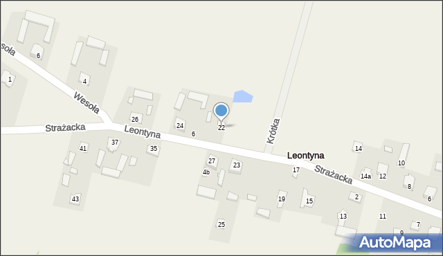 Leontyna, Strażacka, 22, mapa Leontyna