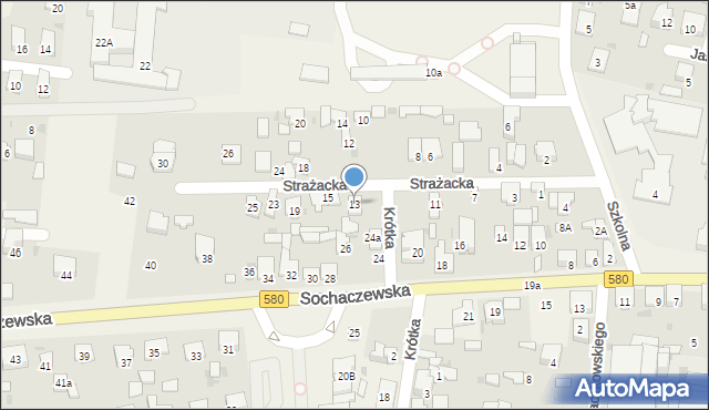 Leszno, Strażacka, 13, mapa Leszno