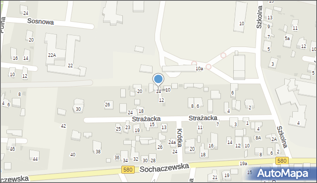 Leszno, Strażacka, 14, mapa Leszno