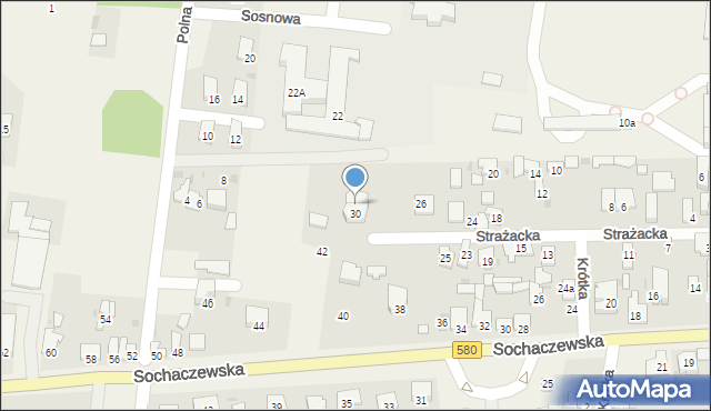 Leszno, Strażacka, 30A, mapa Leszno