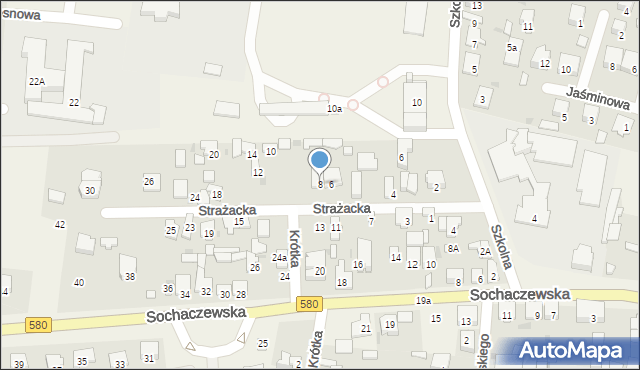 Leszno, Strażacka, 8, mapa Leszno