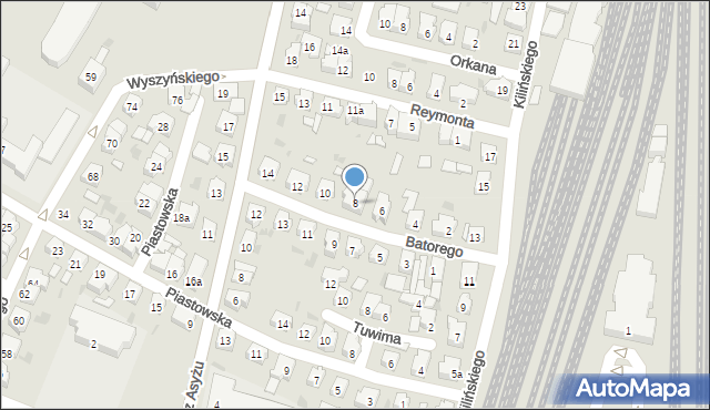 Leszno, Stefana Batorego, 8, mapa Leszno