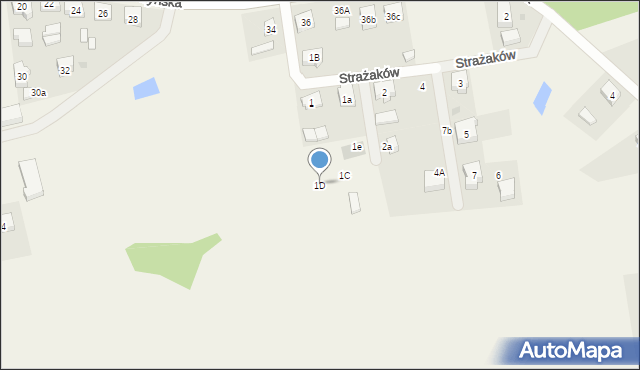 Lipusz, Strażaków, 1D, mapa Lipusz