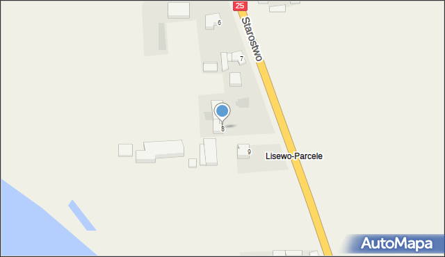 Lisewo-Parcele, Starostwo, 8, mapa Lisewo-Parcele