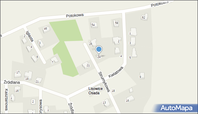 Lisowice, Strumykowa, 24, mapa Lisowice
