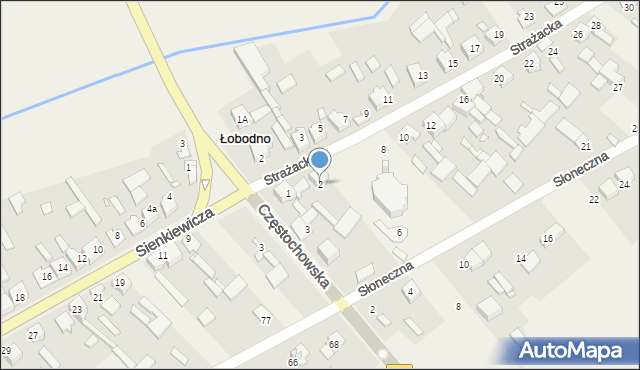 Łobodno, Strażacka, 2, mapa Łobodno