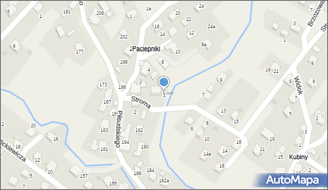 Łodygowice, Stroma, 1, mapa Łodygowice