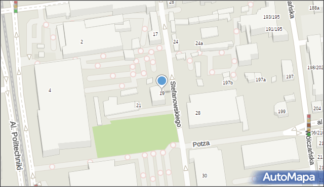 Łódź, Stefanowskiego Bohdana, prof., 19, mapa Łodzi