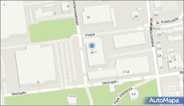 Łódź, Stefanowskiego Bohdana, prof., 30, mapa Łodzi