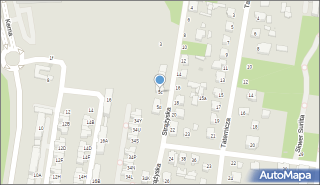 Łódź, Strążyska, 5c, mapa Łodzi