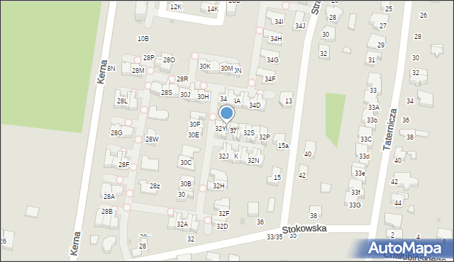 Łódź, Stokowska, 32W, mapa Łodzi