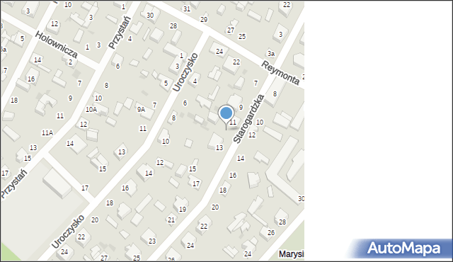Łódź, Starogardzka, 11a, mapa Łodzi
