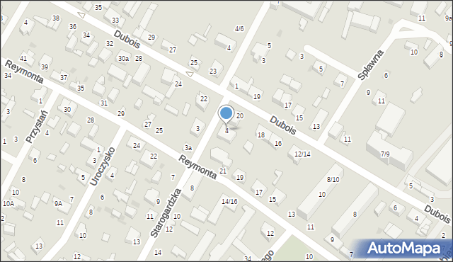 Łódź, Starogardzka, 4, mapa Łodzi