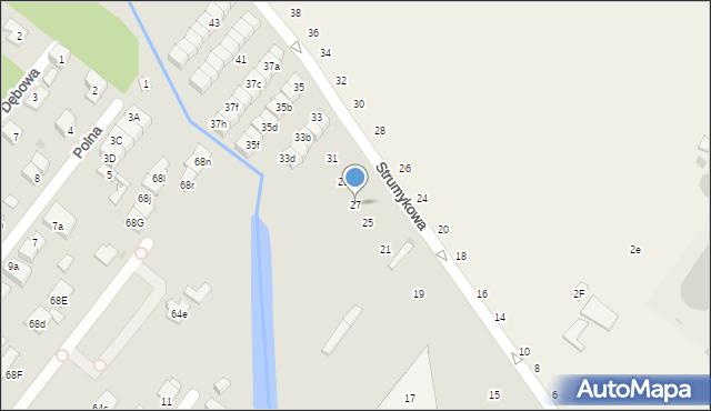 Łomianki, Strumykowa, 27, mapa Łomianki