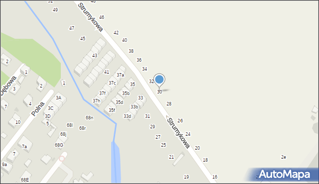 Łomianki, Strumykowa, 30, mapa Łomianki