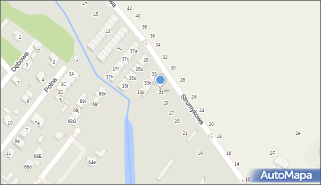 Łomianki, Strumykowa, 31, mapa Łomianki