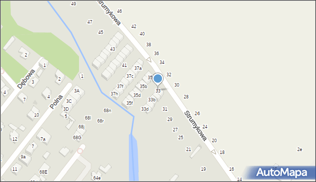 Łomianki, Strumykowa, 33, mapa Łomianki