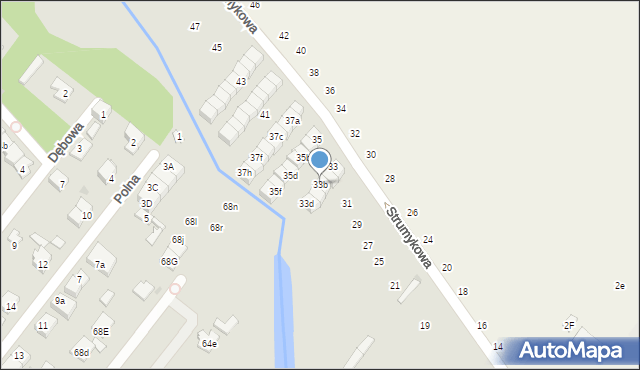 Łomianki, Strumykowa, 33b, mapa Łomianki