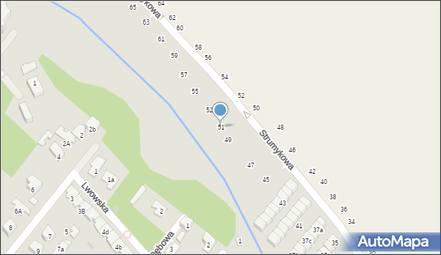 Łomianki, Strumykowa, 51, mapa Łomianki