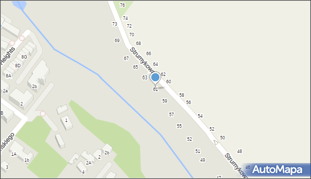 Łomianki, Strumykowa, 61, mapa Łomianki