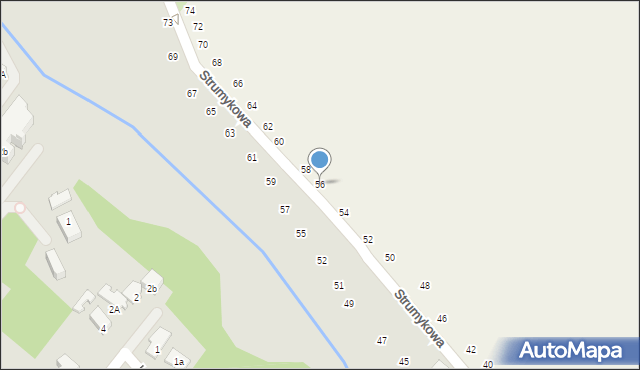 Łomianki Dolne, Strumykowa, 56, mapa Łomianki Dolne