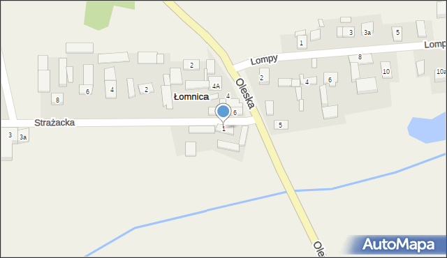 Łomnica, Strażacka, 1, mapa Łomnica