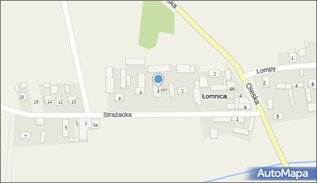 Łomnica, Strażacka, 4, mapa Łomnica