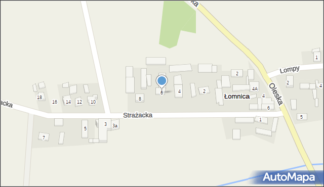 Łomnica, Strażacka, 6, mapa Łomnica