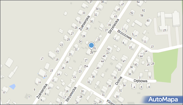 Łowicz, Strzelecka, 29, mapa Łowicza