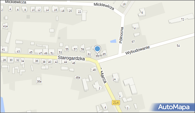 Lubichowo, Starogardzka, 63, mapa Lubichowo