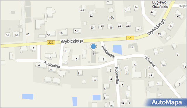 Lublewo Gdańskie, Strażacka, 1, mapa Lublewo Gdańskie