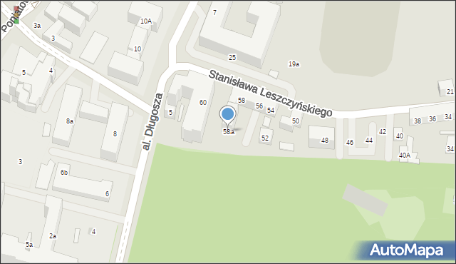 Lublin, Stanisława Leszczyńskiego, 58a, mapa Lublina