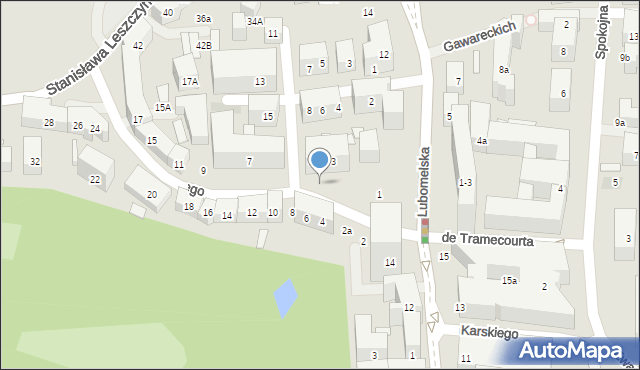 Lublin, Stanisława Leszczyńskiego, 5p, mapa Lublina