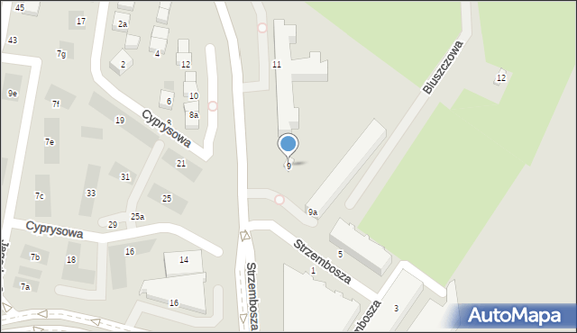 Lublin, Strzembosza Tomasza, prof., 9, mapa Lublina
