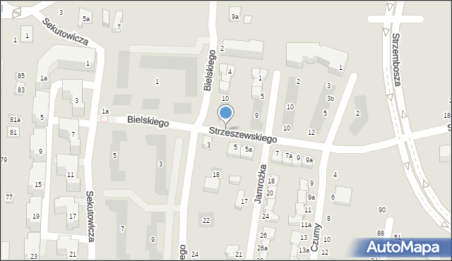 Lublin, Strzeszewskiego Czesława, 4a, mapa Lublina