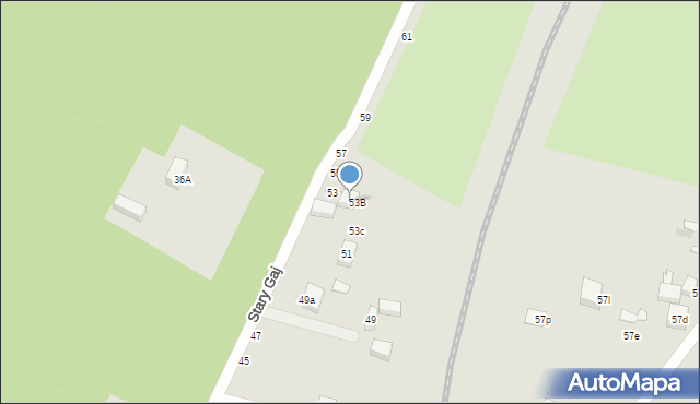 Lublin, Stary Gaj, 53a, mapa Lublina