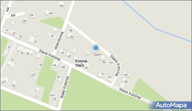 Lubliniec, Stara Kolonia, 47A, mapa Lubliniec